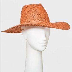 Women' Basket Weave Wide Brim Straw Fedora Hat - Universal Thread™
